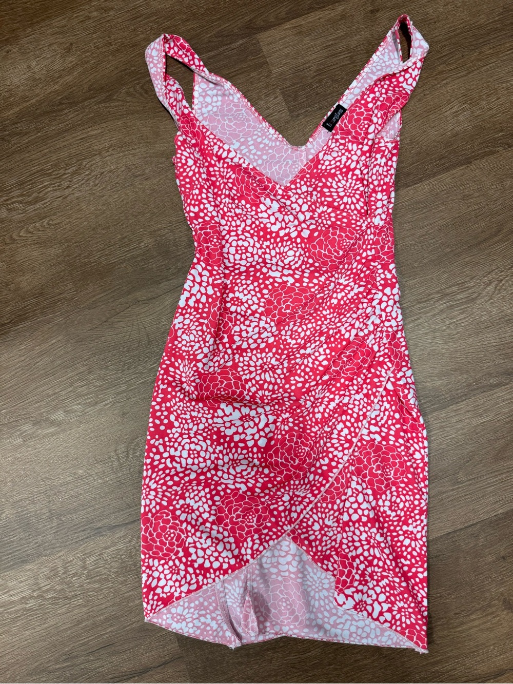 Hourglass Pink & White Floral Wrap-Style Mini Dress